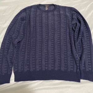 Men’s Mino Milano Wool Blend Sweater-Size Large-Navy-Academia, Workwear